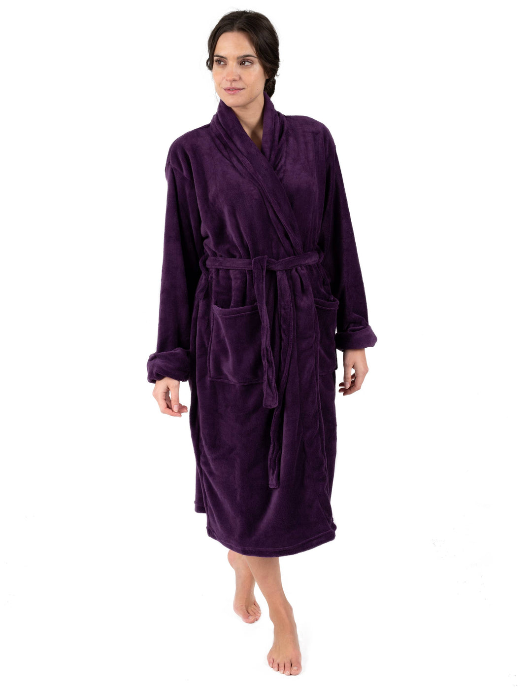 Purple Microfleece Bathrobe