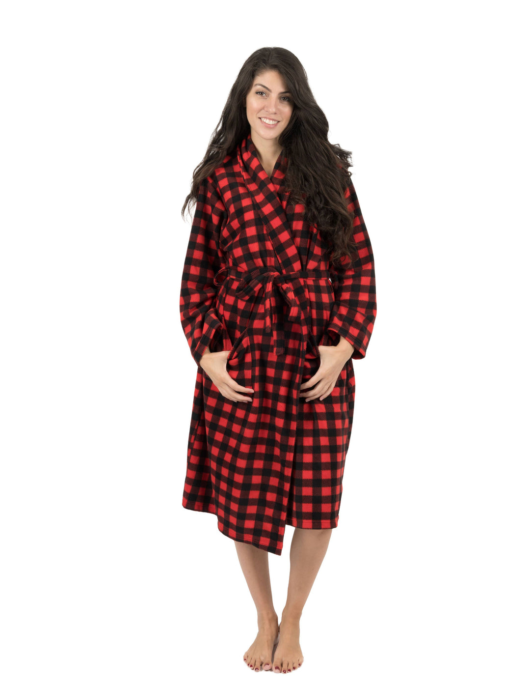 Buffalo Plaid Microfleece Bathrobe