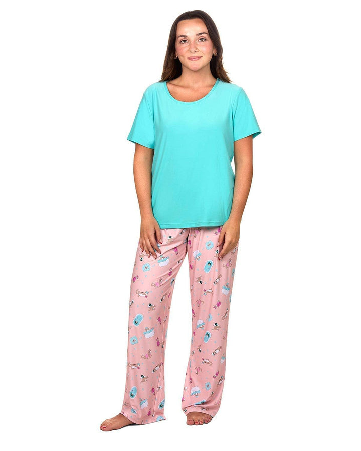 Spa Kitty 2Pc Pant PJ Set In A Bag