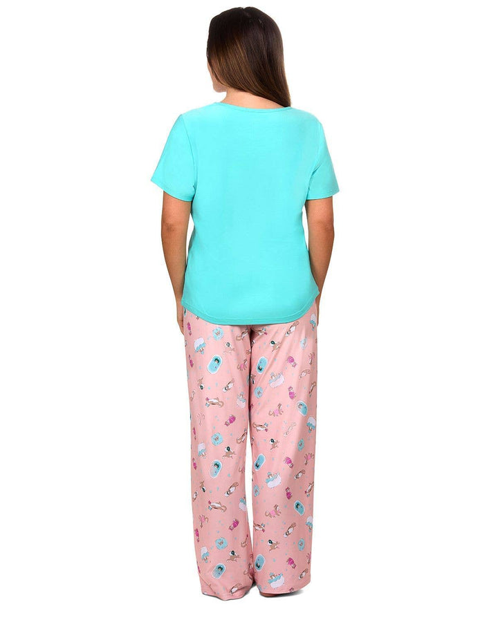 Spa Kitty 2Pc Pant PJ Set In A Bag