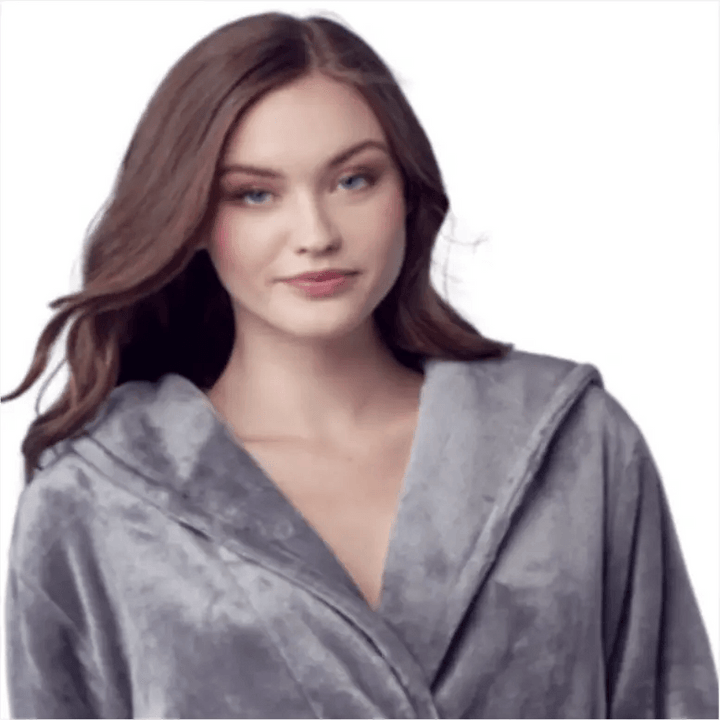 The Plush Retreat Hooded Robe - Silver