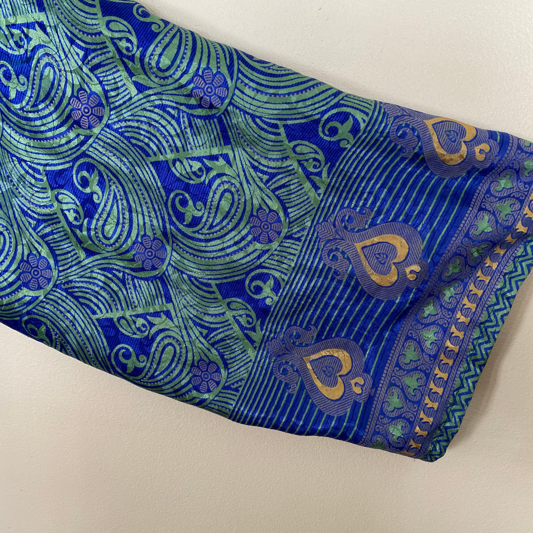 100% Silk Sari Robe With Pockets