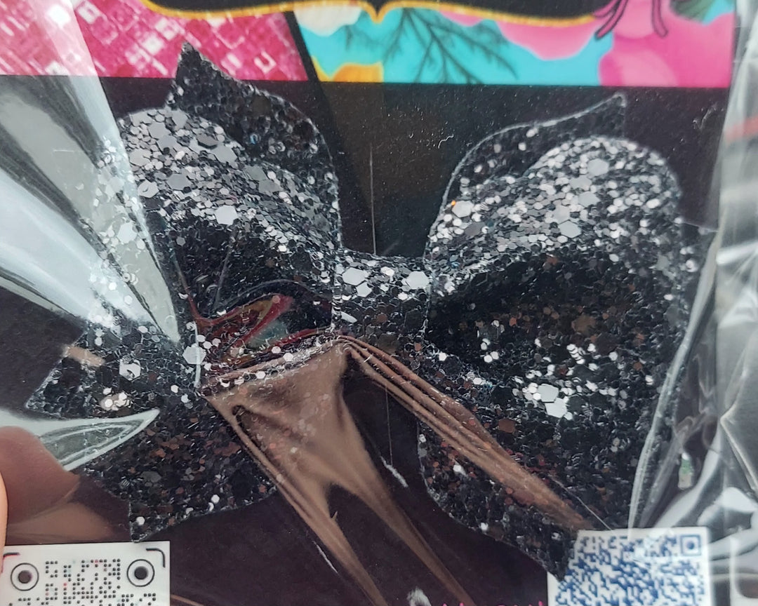 Blk glitter 3.5inch bow