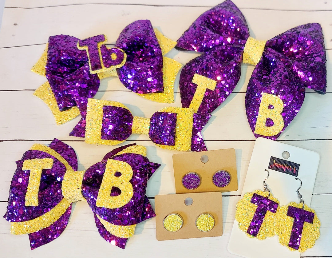 Purple stud earrings