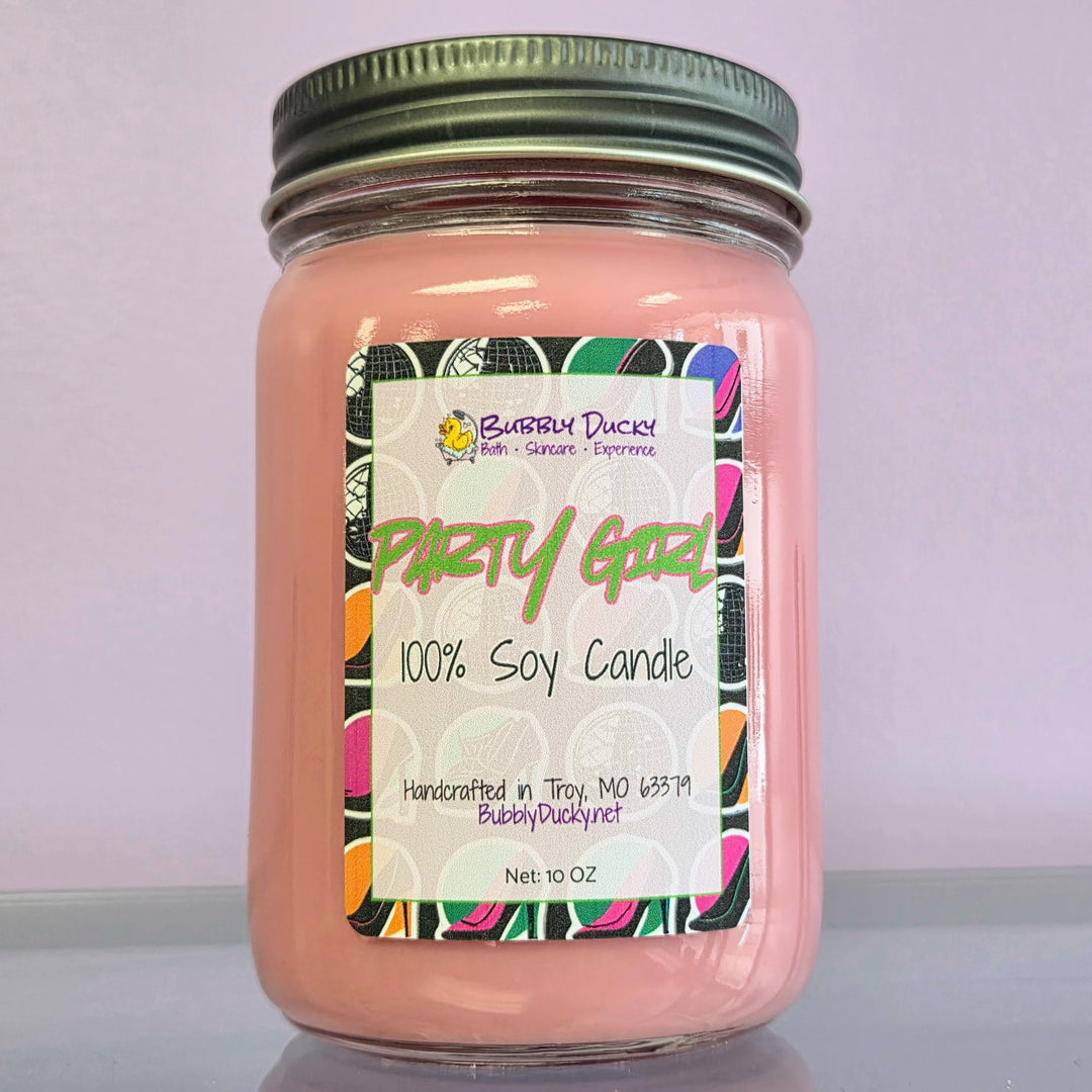 Party Girl - 10 oz 100% Soy Mason Jar Candle