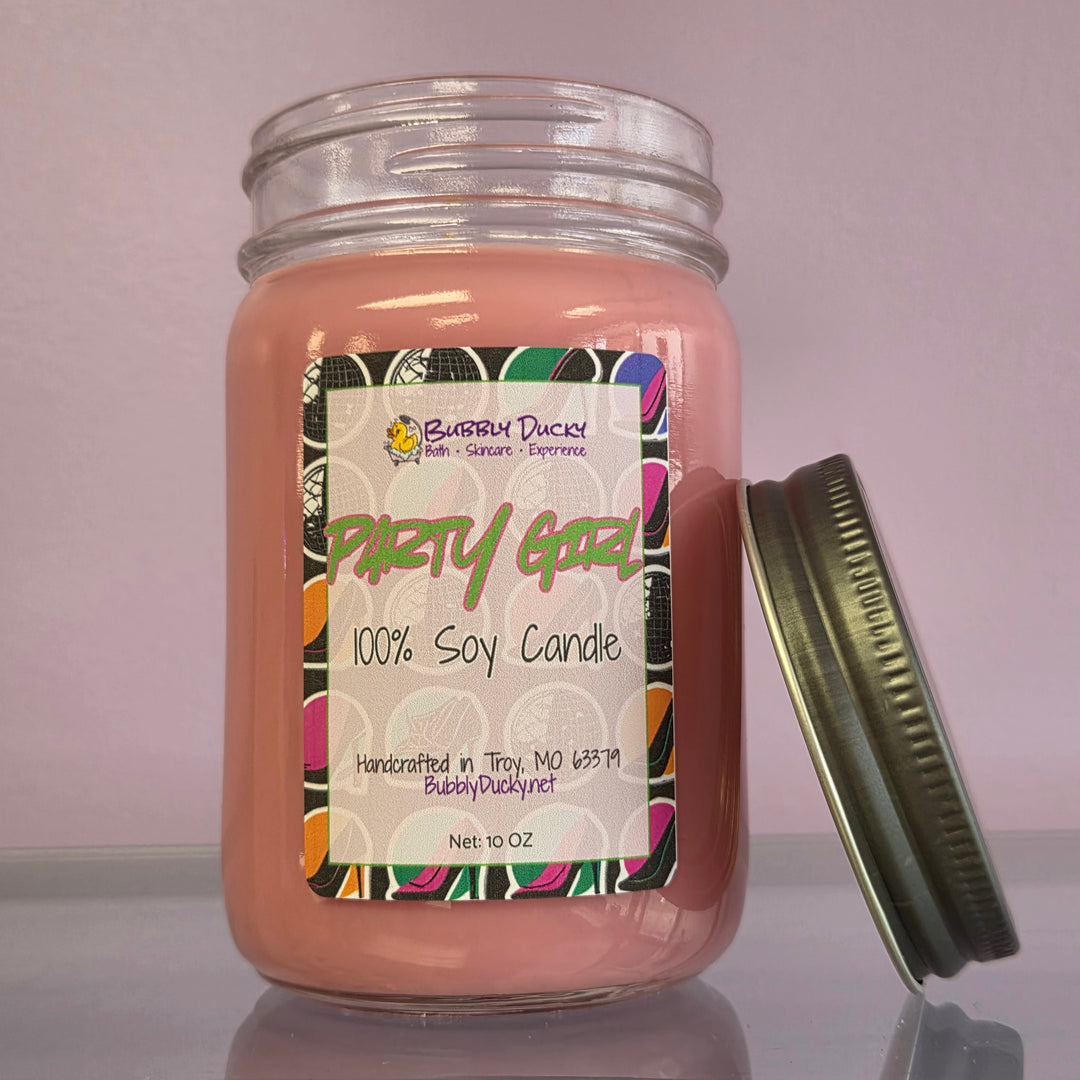 Party Girl - 10 oz 100% Soy Mason Jar Candle