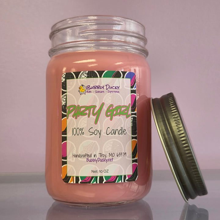 Party Girl - 10 oz 100% Soy Mason Jar Candle