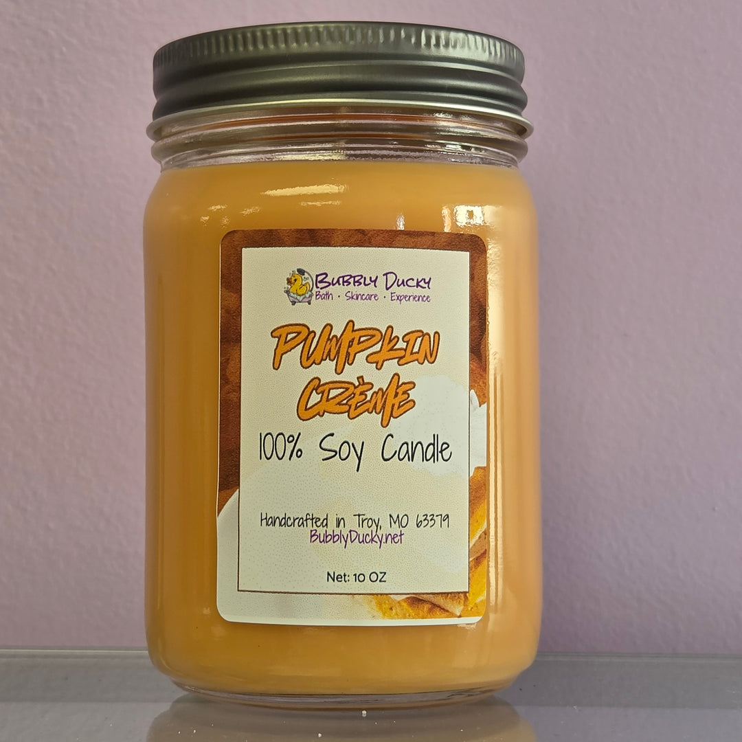 Pumpkin Crème - 10 oz 100% Soy Mason Jar Candle