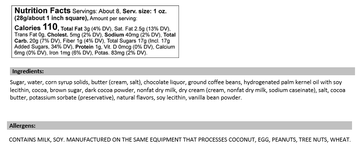 Dark Chocolate Espresso 1/2 lb. Fudge Bar
