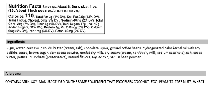 Dark Chocolate Espresso 1/2 lb. Fudge Bar