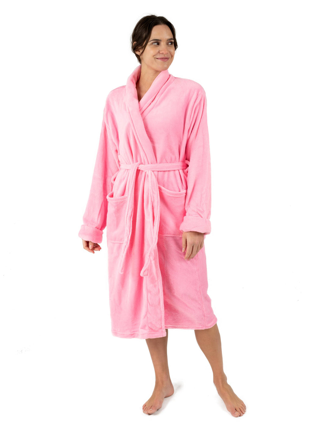 Pink Microfleece Bathrobe
