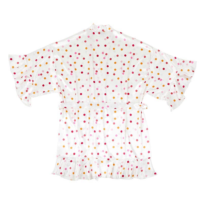 Confetti Ruffled Satin Robe