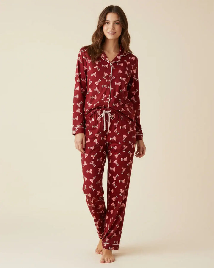 Midnight Martini Bow Pajama Set