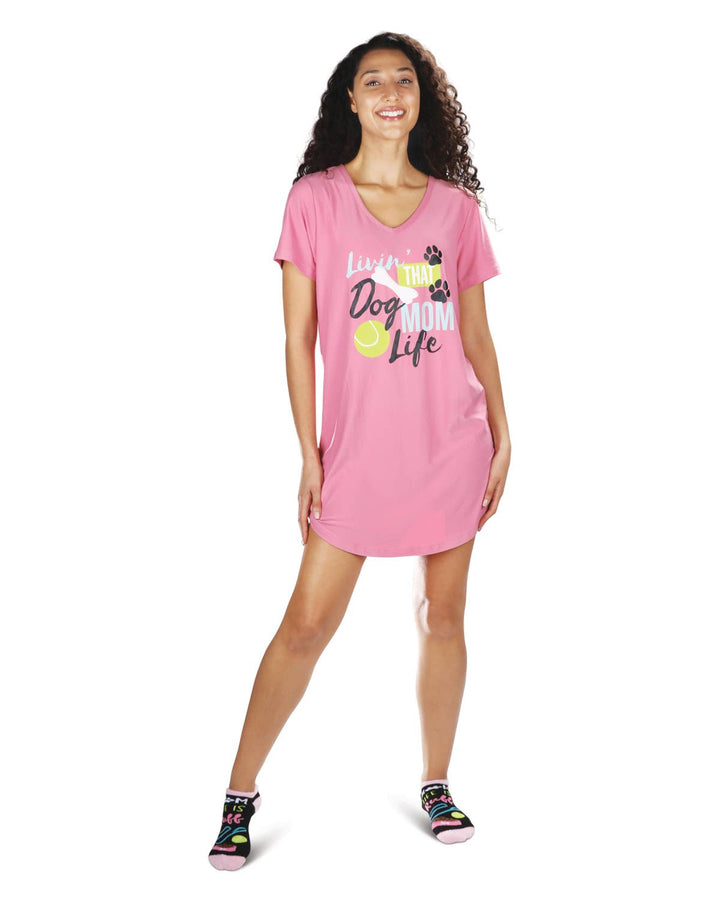 Livin' That Dog Mom Life V-Neck Sleepshirt