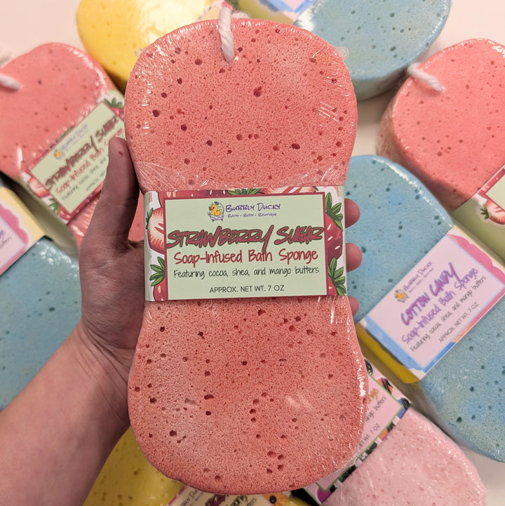 Strawberry Sugar Soap-Infused Bath Sponge
