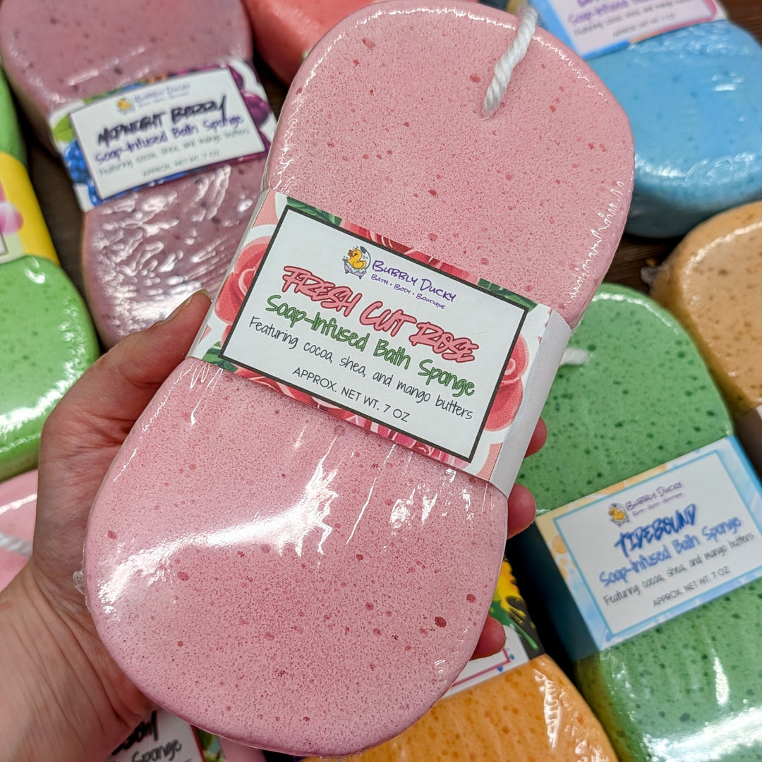 Fresh Cut Rose Soap-Infused Bath Sponge