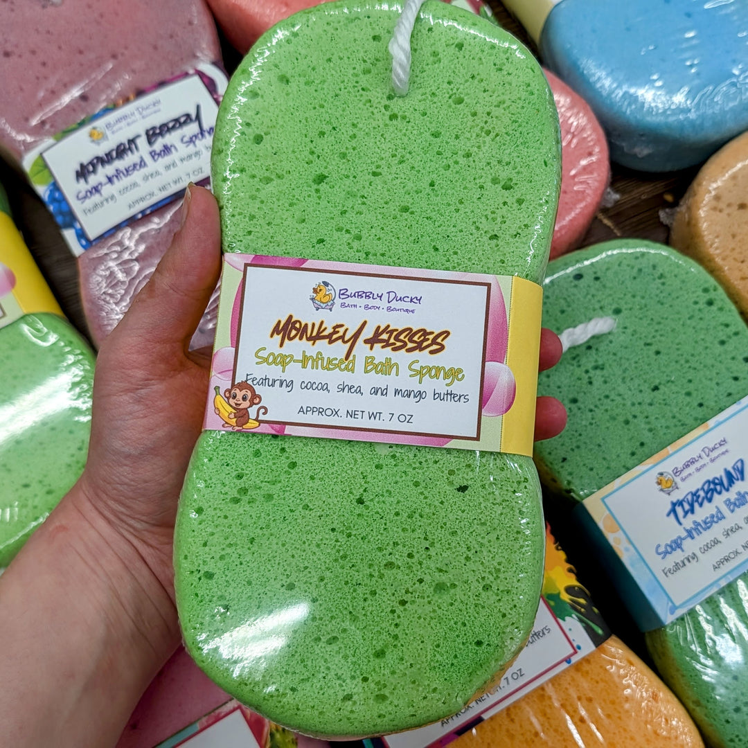 Monkey Kisses Soap-Infused Bath Sponge