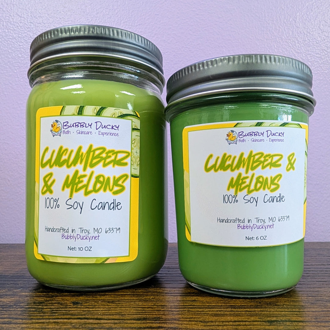 Cucumbers & Melon - 100% Soy Mason Jar Candle