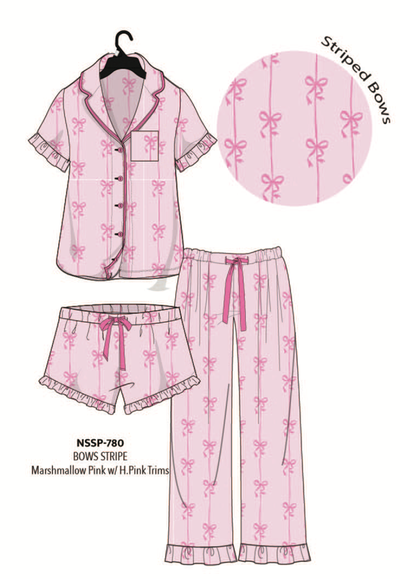 Bow Bliss 3-Piece Lounge Pajama Set