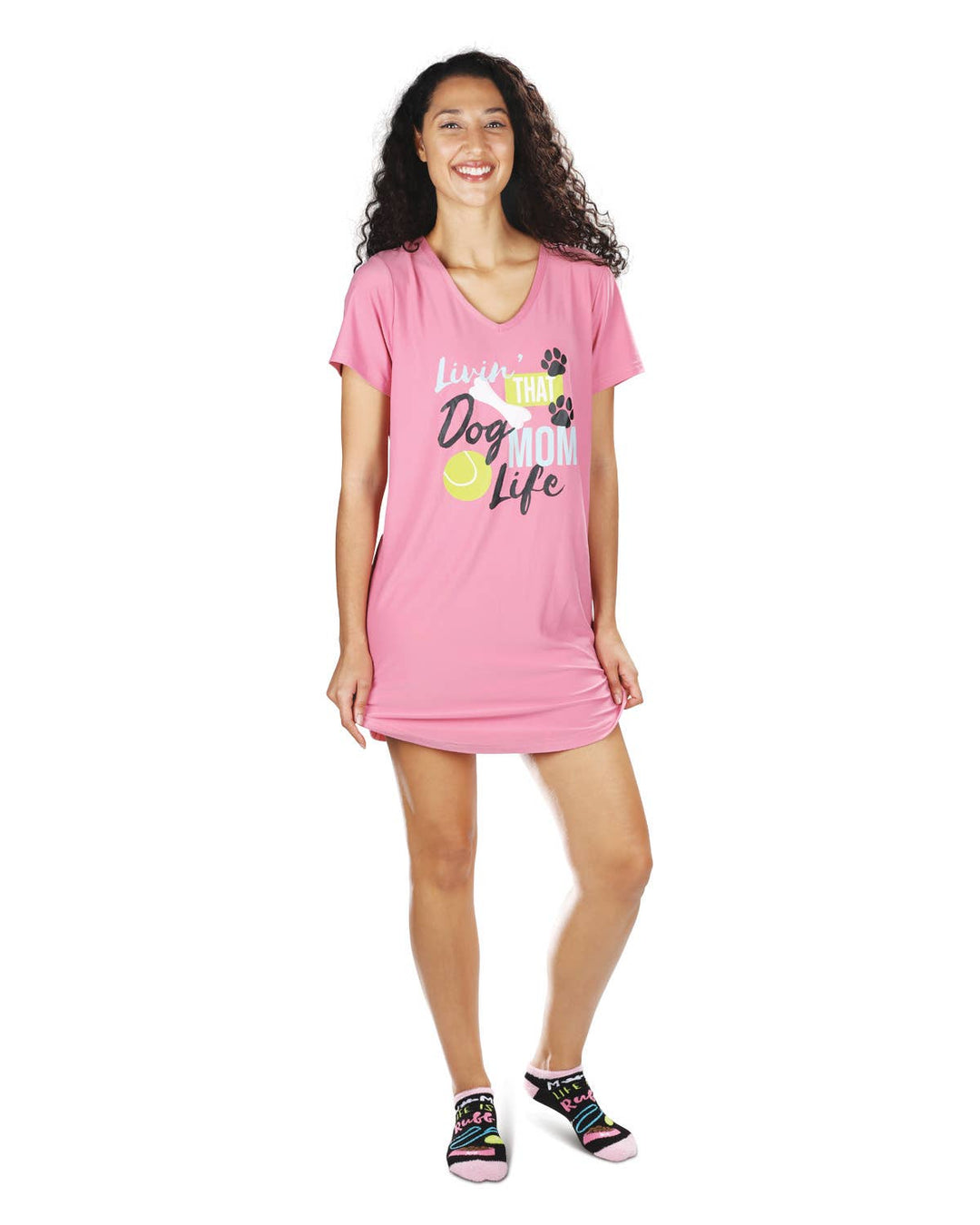 Livin' That Dog Mom Life V-Neck Sleepshirt