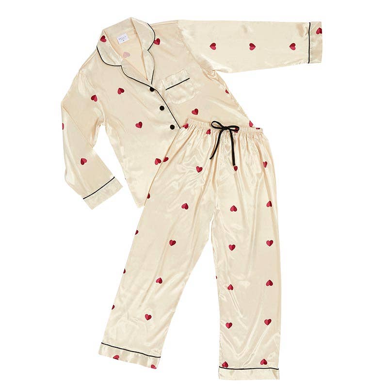 Sweet Dreams Heart Satin Pajama Set