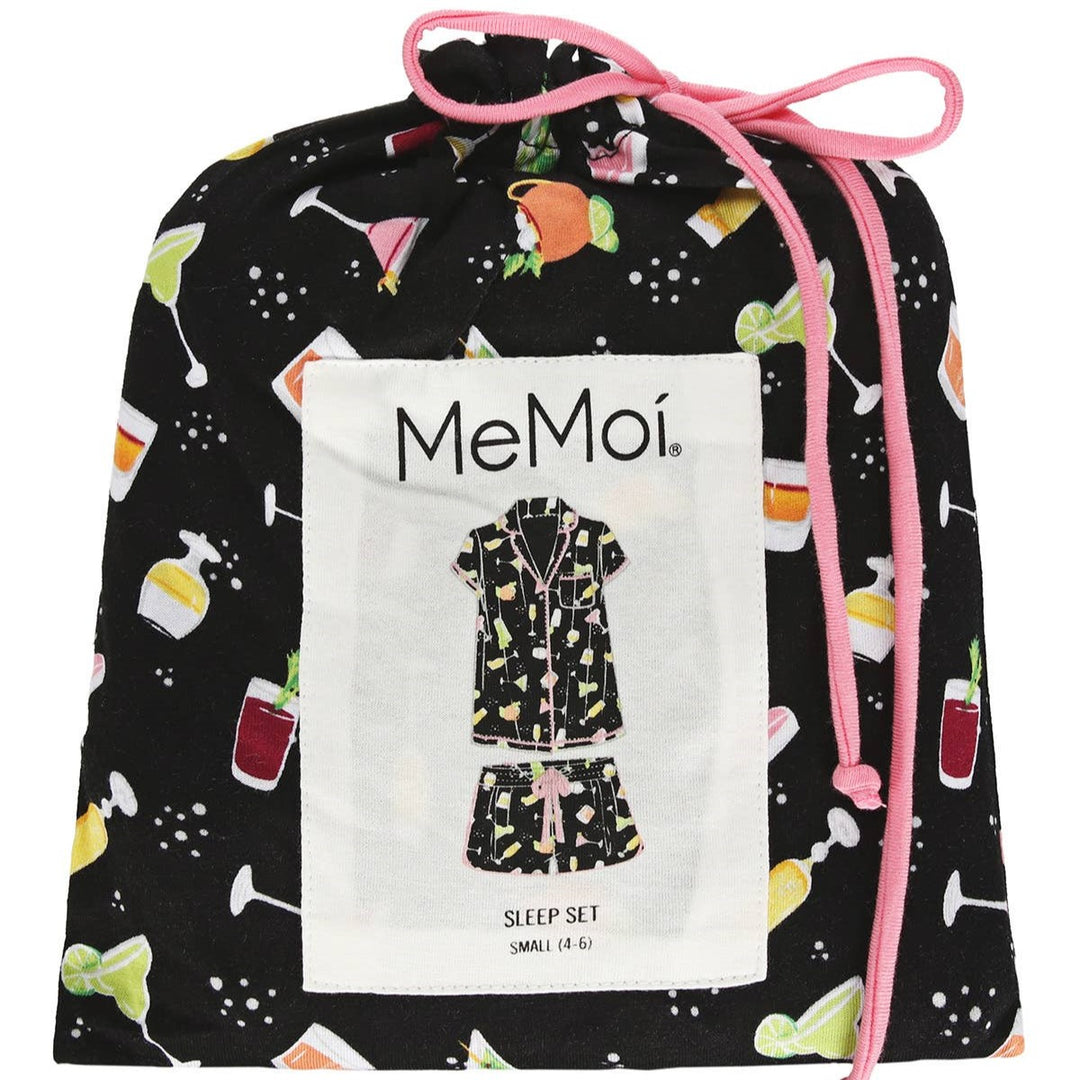 Cocktail Notch Collar Cotton Blend PJ Set