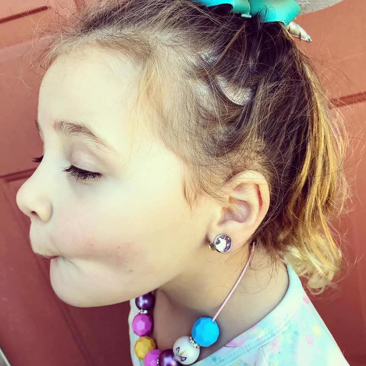 Purple stud earrings