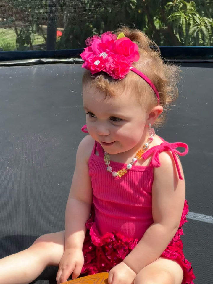 RAINBOW FLOWER HEADBAND