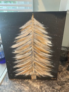 Christmas tree painting