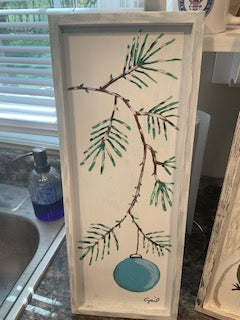 Blue ornament white frame