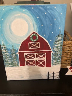 Red barn painting