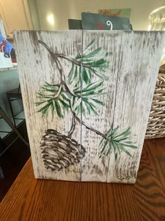 Painting on wood plaque