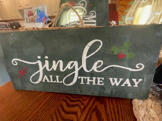 Jingle all the way wood hanger