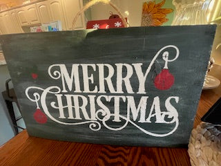 Merry Christmas wood hanger