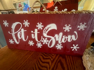 Let it snow wood hanger