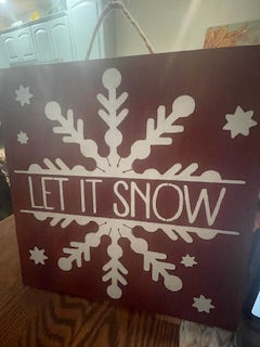 Let it snow wood hanger