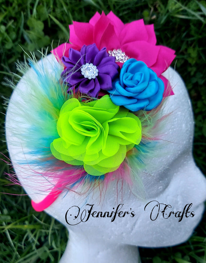 RAINBOW FLOWER HEADBAND