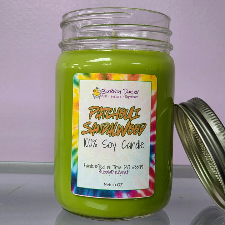 Patchouli Sandalwood - 10 oz 100% Soy Mason Jar Candle