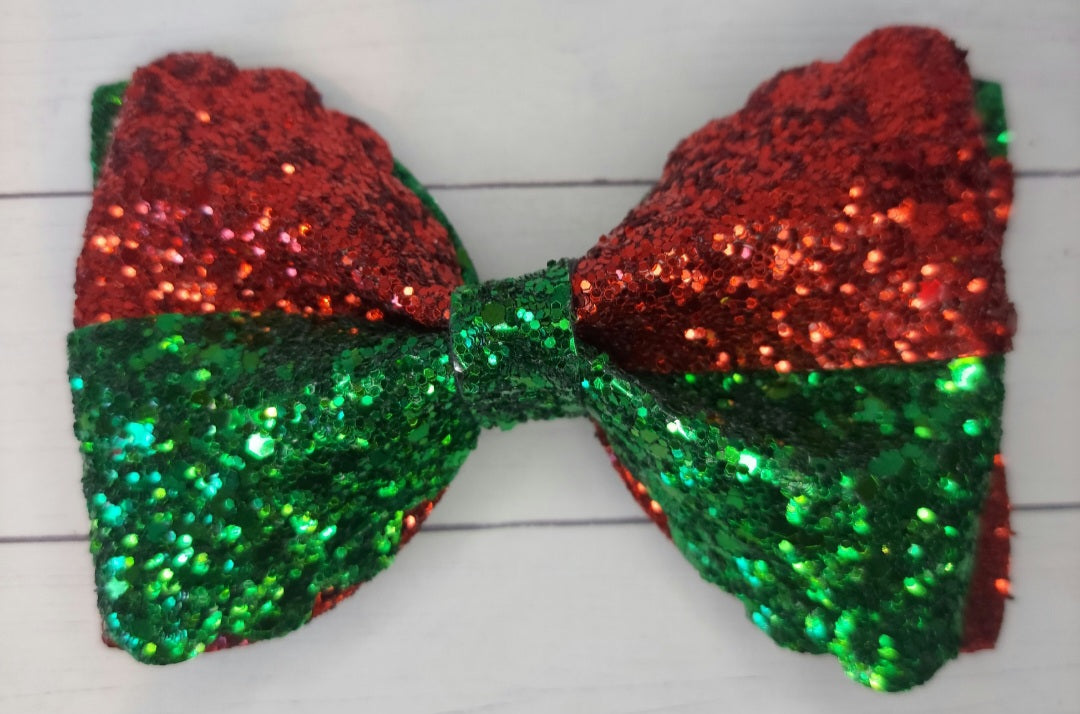 5in Xmas glitter bow