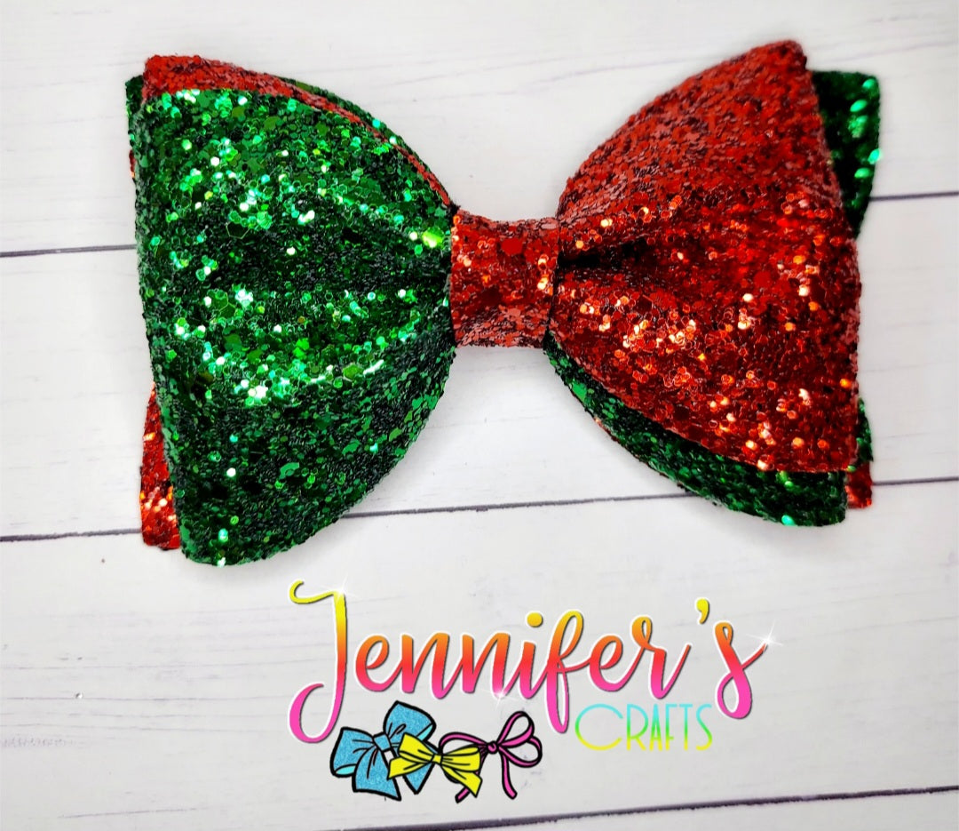 5 in Xmas Glitter bow